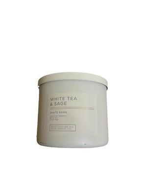 Bath and Body Works / White Barn WHITE TEA & SAGE 3-Wick Candle 14.5 oz