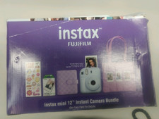 FUJIFILM Instax Mini 12 Instant Film Camera Holiday Bundle Pastel Blue Compact