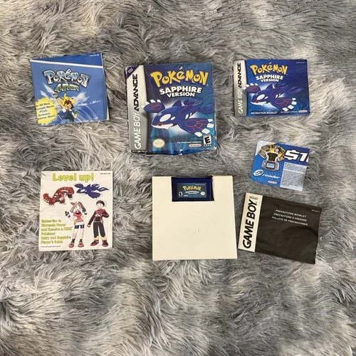 GBA POKEMON SAPPHIRE Complete CIB Box Game Boy Advance Poor Condition