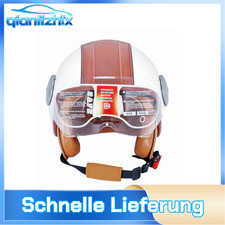 Jethelm Motorradhelm Rollerhelm Beige Glanz 3C-Zertifizierung L (59-60cm) Neu DE