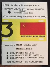 Cold War USAEUR SMLM (Soviet Military Liaison Mission) Card