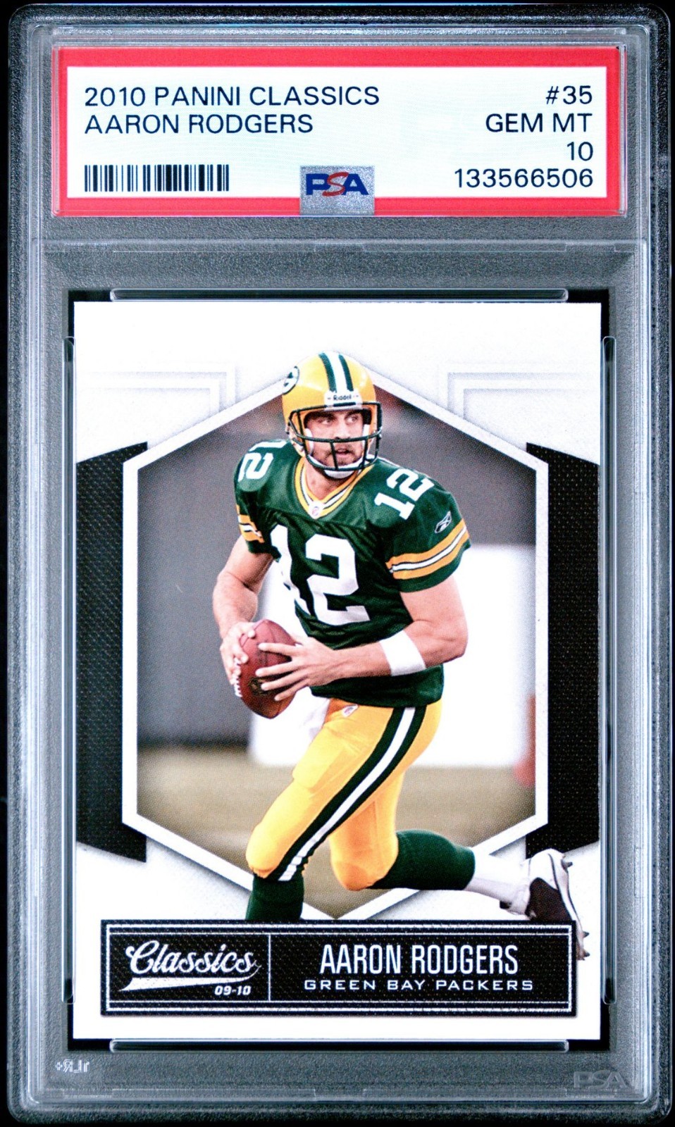 2010 PANINI CLASSICS FOOTBALL #35 AARON RODGERS PSA GEM MT 10