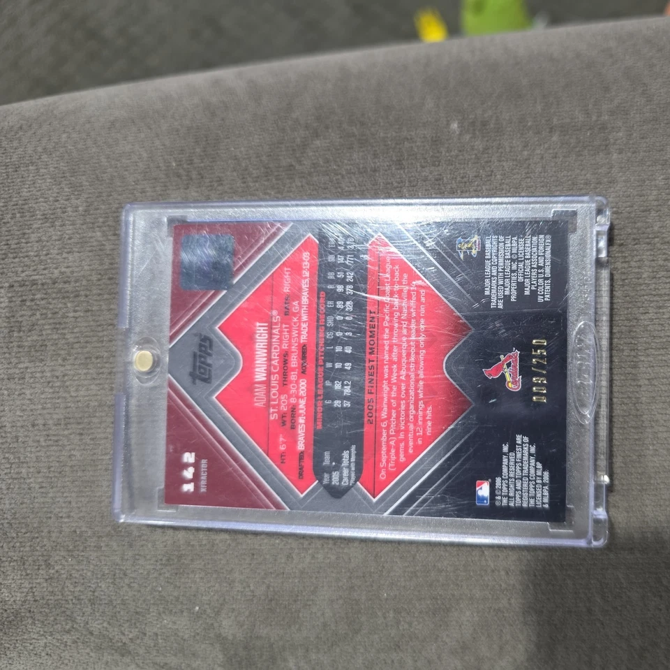 2006 Topps Finest - Rookie Auto Adam Wainwright Red Refractor /250 (AU, RC) - Image 2 of 2