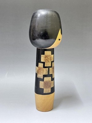 Kokeshi Japanese Doll Hideo Ishihara Creative Color Black No Box