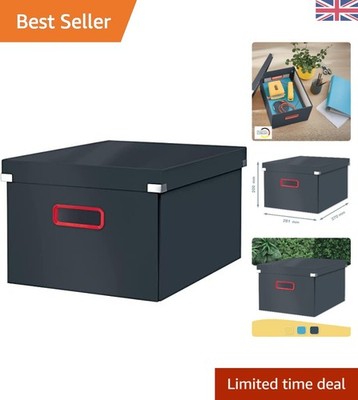 Vielseitige Aufbewahrungsbox Samt Grau mit Deckel - Perfekt zum Organisieren von Dokumenten
