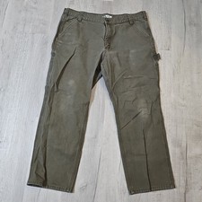 Carhartt Rugged Flex Relaxed Fit Duck Utility Work Pants Men 40x30 Olive Green