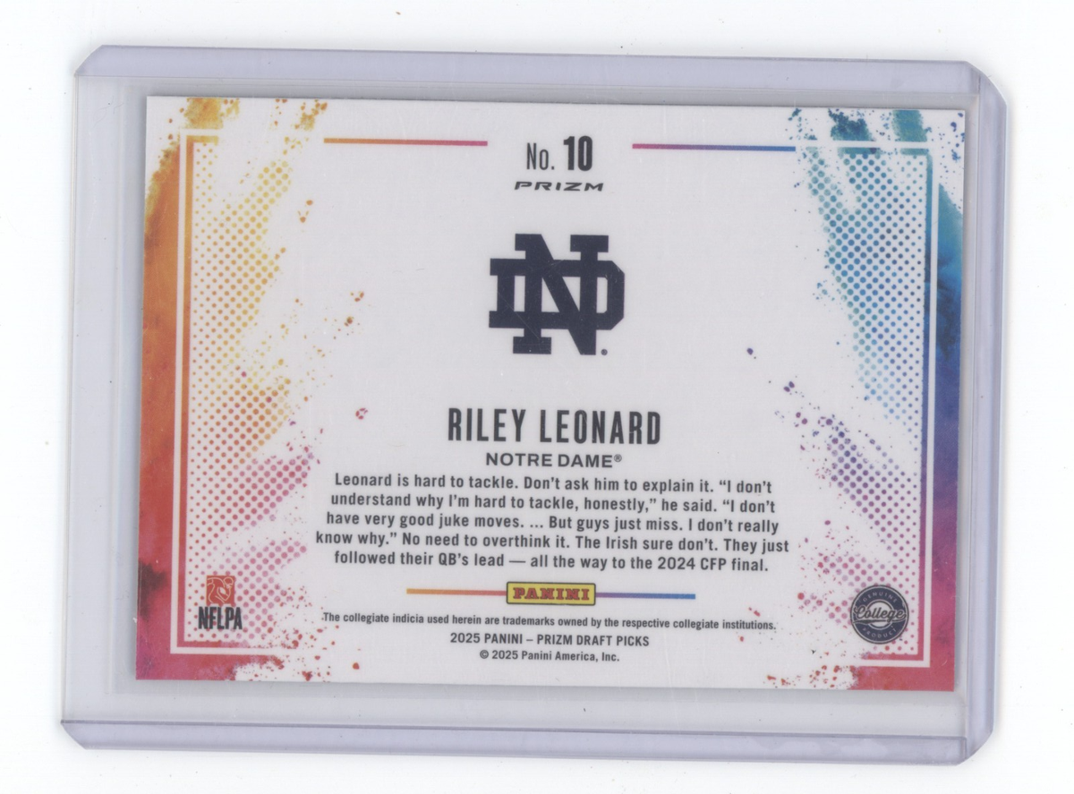 2025 Panini Prizm Draft Picks - Color Blast Riley Leonard #10 (RC