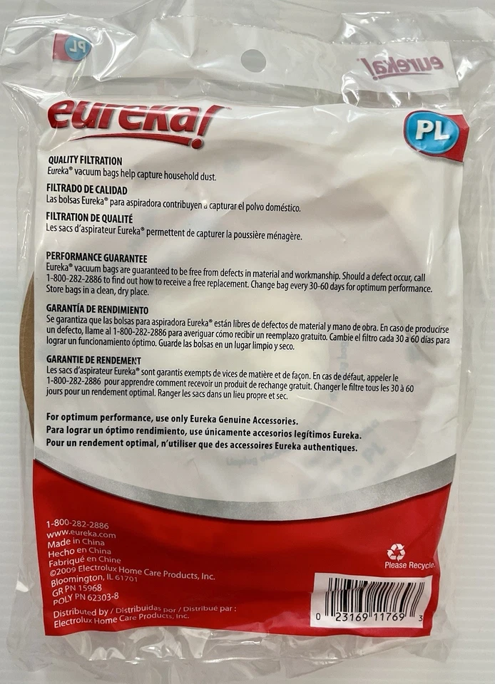 eureka! PL Vacuum bags 62389A, 4 Packages = 12 Bags, New In Package - Image 2 of 2