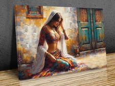 Romantica ballerina del ventre bellissima ragazza pittura ad olio tela montata o solo stampa