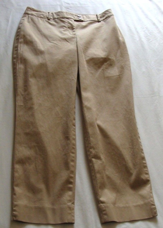TALBOTS Khaki Beige "PERFECT Crop CURVY" CAPRI Pant Sz 2 (26.5 In Inseam)