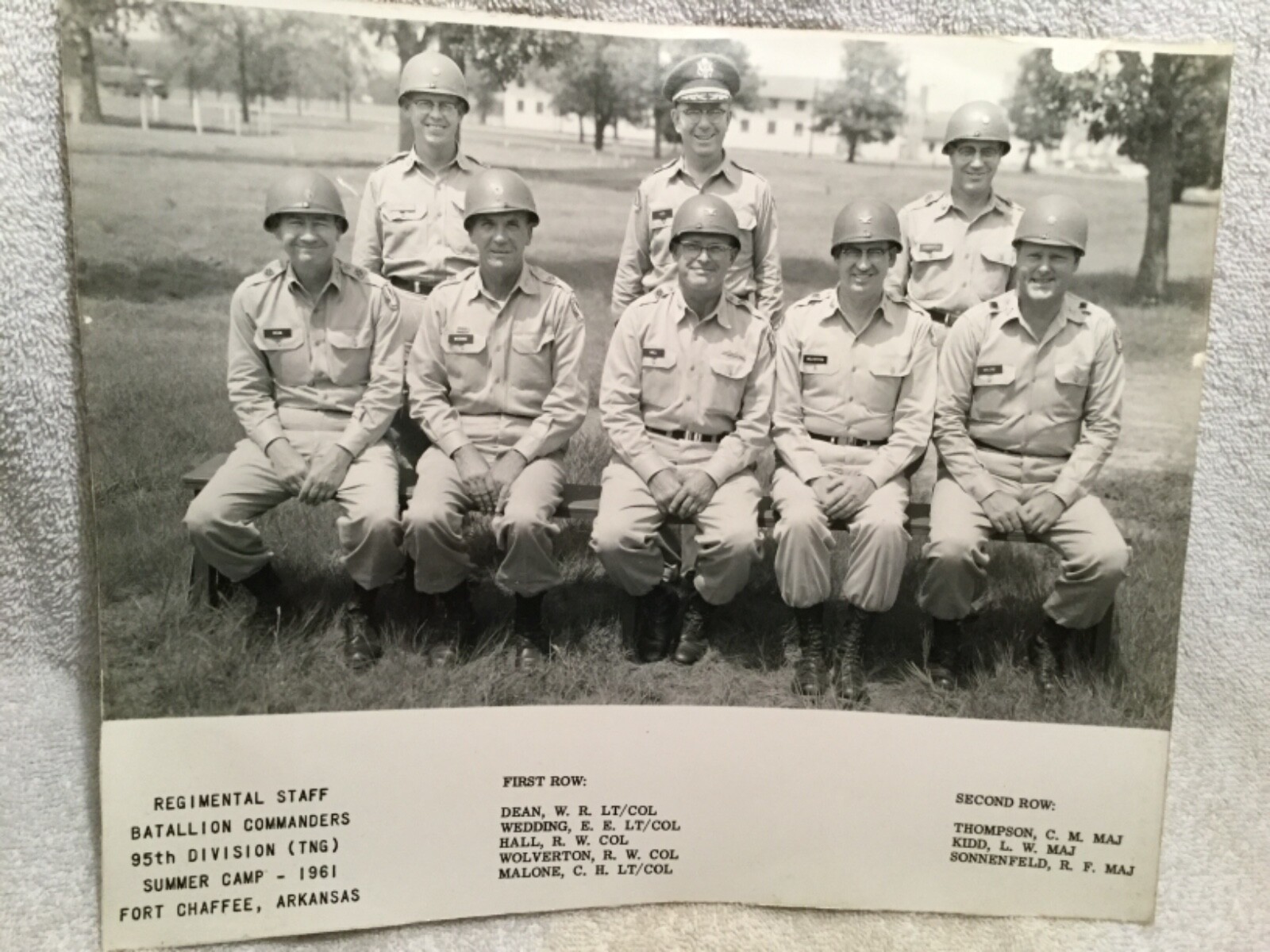 1961 Photo Fort Chaffee Arkansas Army Battalion Commanders 95th