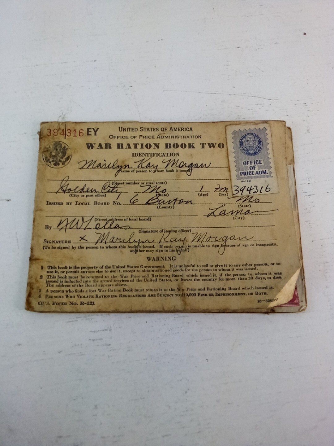 Rare Original 1942 WWII Ration Book Two With Stamps (47 Total: Red ...