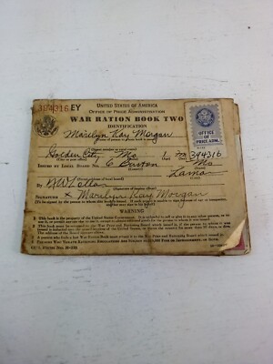 Red Stamps Ration Rare Original 1942 WWII Ration Book Two With Stamps (47 Total: Red ...