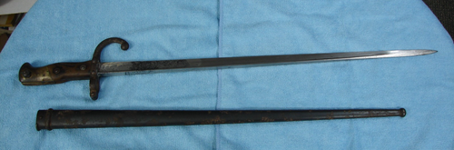 French Gras Long Sword Bayonet with Scabbard Dated 1883 25" long