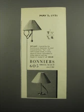 1951 Bonniers 605 Kip Lamp Advertisement