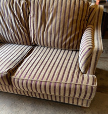 Classic 2-3 Seater Thick Quality Wine Beige Stripe Textured Upholstery end marks