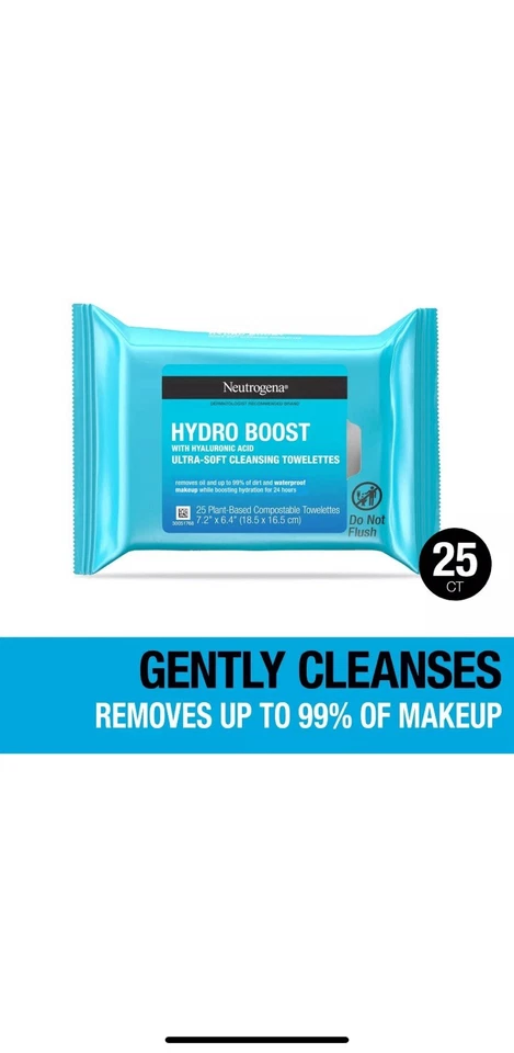 Neutrogena Hydro Boost Toallitas Faciales Limpiadoras Ácido Hialurónico 6 PACK 150 toallitas  Foto 3 de 4