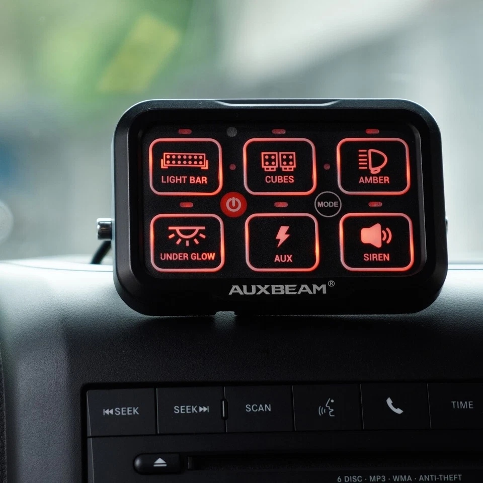 Sistema de relé electrónico de panel de interruptor de 6 velocidades AUXBEAM RGB AR-600 para furgoneta Kenworth Foto 4 de 4