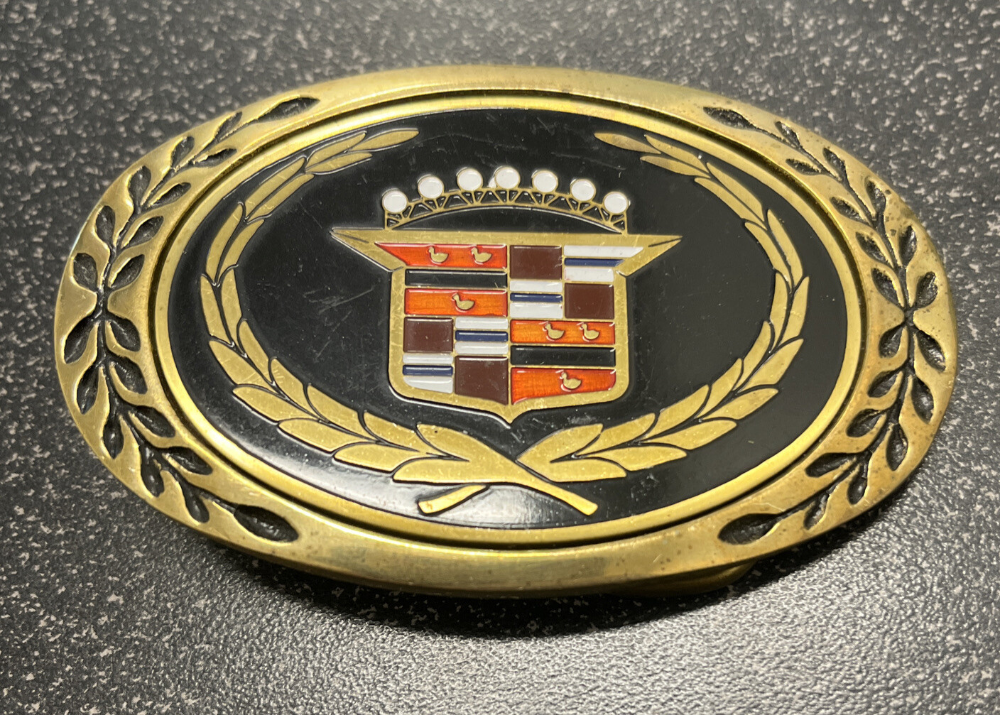 Cadillac Brass 1980's Solid Brass Vintage Belt Buckle… Gem