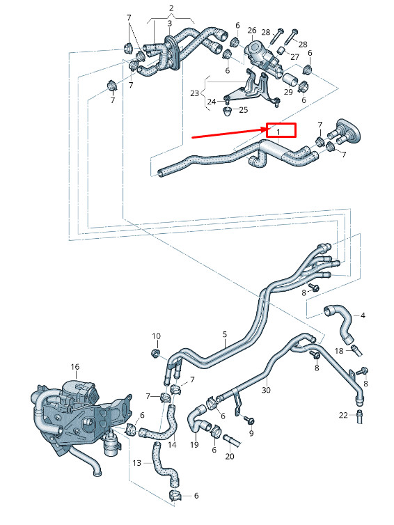 Durite de liquide de refroidissement moteur Audi A6 Allroad 4G 4G0819373Aa