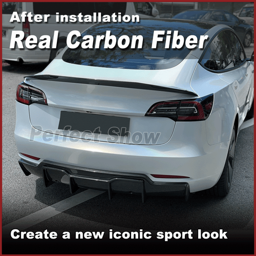 Passend Für Tesla Model 3 YJ 2017-23 Carbon Heckspoiler Heckflügel Spoiler Lippe - Picture 2 of 12