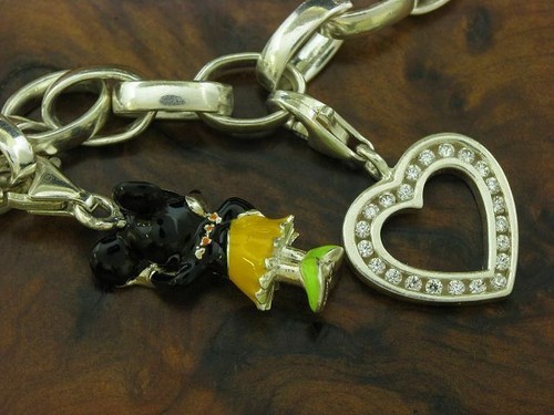 925 Argento Sterling Fascino & Thomas Sabo Charms Con Smaltato & Zirconia - Foto 2 di 3