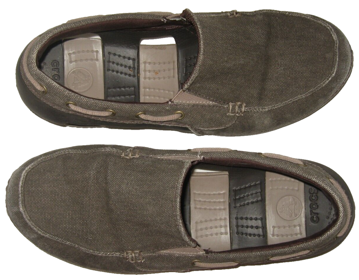 Crocs Men\'s 12 Casual Loafers Beachline Canvas Brown Slip-On Casual Boat Shoes m56866545305_1.jpg?1741357070 main image 4