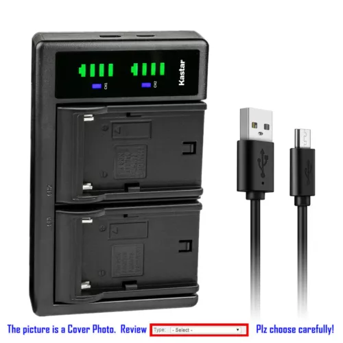 Kastar Battery LCD Dual Charger for Sony NP-FM500H & Sony SLT-A99 II A99II A99V