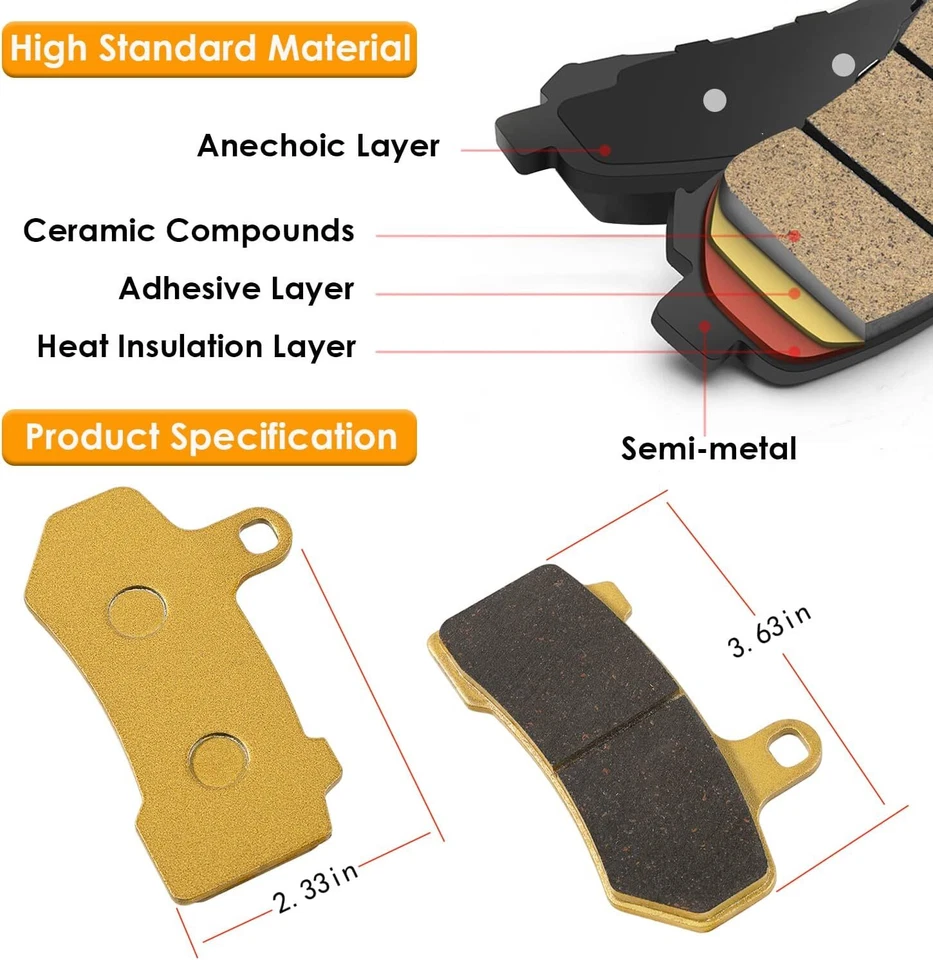 Kit de cambio de pastillas de freno delanteras traseras para Harley Davidson FLHX Street Glide 2008-2015 Foto 3 de 4