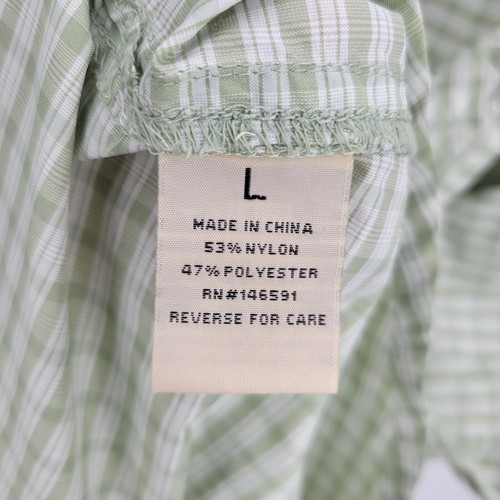 Ducks Unlimited Shirt Mens Large Green Plaid Nylon Outdoor Short Sleeve - Picture 4 of 8
