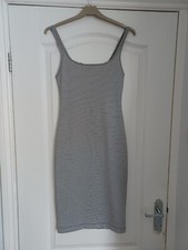 ZARA TRAFALUC Womens Black/White Striped Bodycon Dress Size S