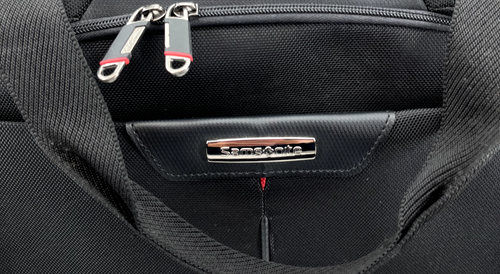 Samsonite 17" Black Nylon Strap Laptop Briefcase Messenger Carry-On Bag Luggage - Picture 2 of 9