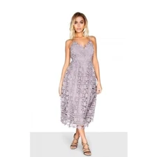 Little Mistress Oyster Scalloped Lace Dress Cocktail Wedding Women's Size Small