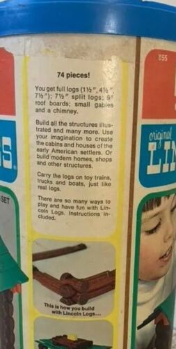 Vintage Playskool Lincoln Logs “Pioneer Set”- #855- 74 Piece Set. - Picture 4 of 6