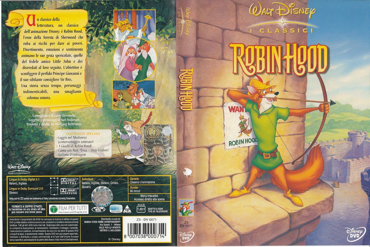 Robin Hood (1973) DVD DISNEY Z3 - DV 0071 OLOGRAMMA TONDO | eBay