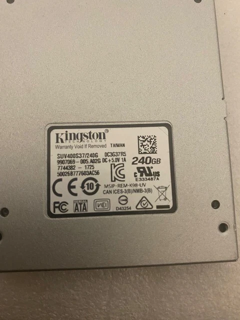 Unidad de estado sólido SSD interna Kingston 240 GB SATA 3 2,5" SUV400S37/240G Foto 3 de 3