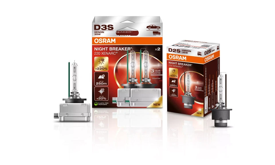 2x OSRAM Night Breaker H1 H3 H4 H7 H8 H11 D1S D2S D3S 150 220% Halogen Xenon LED - Bild 2 von 2