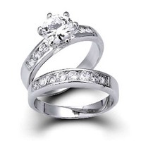 Bling Jewelry 925 Sterling Silver Vintage Style Round Cut Cz Engagement... Bling Jewelry 925 Sterling Silver Vintage Style Round Cut Cz Engagement...