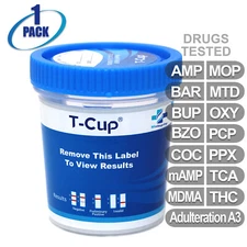 NEW Mintegrity Drug Test 14-Panel T-Cup Urine Home Kit 1-Pack #MI-TDOA-1145A3