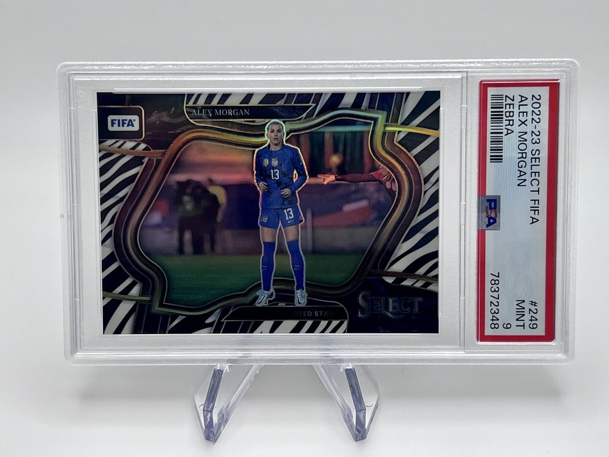 2022-23 Select FIFA Alex Morgan Field Level Zebra Prizm /25 PSA 9