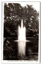 1930s RPPC - Fountain Pukekura Park - Plymouth, New Zealand Postcard (UnPosted)