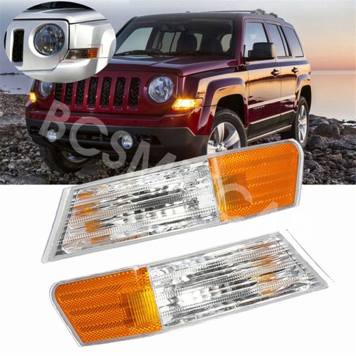Car LED Turn Signal Blinker Corner Lights Housing Fit For Jeep Patriot 2007-2014 - Foto 6 di 10