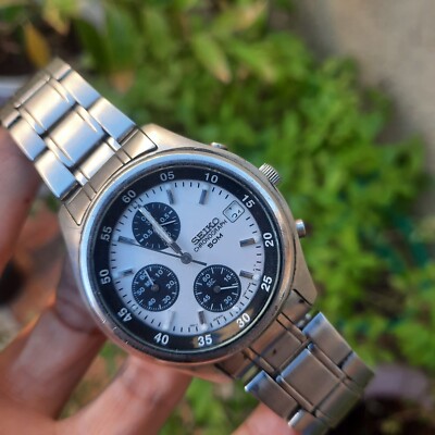 Seiko panda chronograph men's watch seiko chrono quartz Men watch