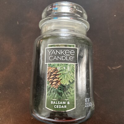 Yankee Candle Balsam & Cedar Scented, Classic 22oz Large Jar Single Wick Candle,