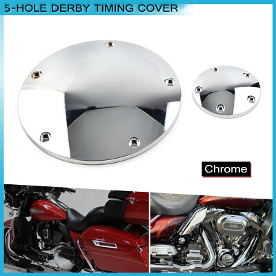 Chrome 5-Hole Smooth Derby Timing Timer Cover For Harley Road Street Glide FLHX