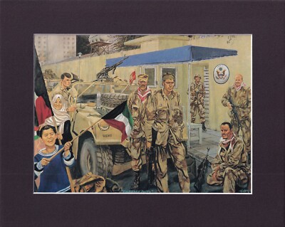 8X10'' Matted Print Picture Art of War: H Avery Chenoweth, Kuwait City Embassy US