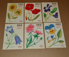 6 alte MEZ Stick-Karte Stickgarn Blumen komplette Serie Stickkarten