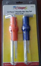 Otc Stinger 4710 T-Handle hex key set metric and sae 14 piece