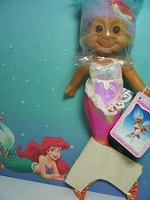 CORAL HANGING MERMAID WITH HANG TAG - 9" Russ Troll Doll - NEW w/OUT CARDBOARD