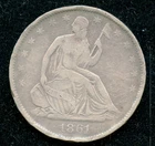 1861-O Liberty Seated Silver Half Dollar - Fine w/ Rim Bumps